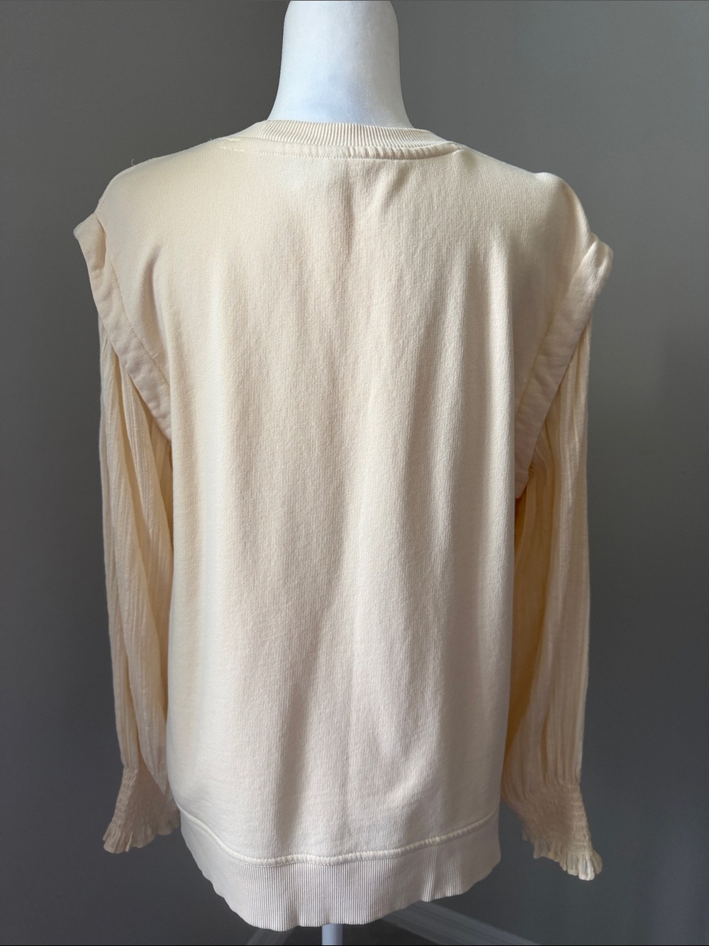 By ANTHROPOLOGIE Floral Cutwork Pullover Cream Top Womens Size Medium - Picture 9 of 15